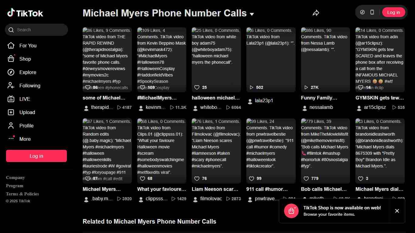 Michael Myers Phone Number Calls TikTok