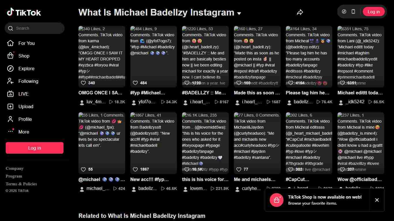 What Is Michael Badellzy Instagram TikTok